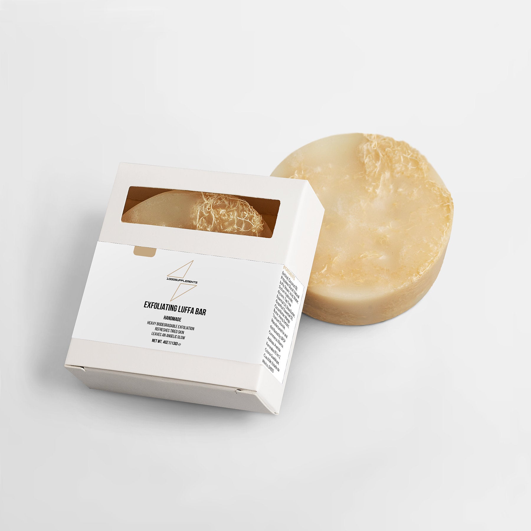 1000Supplements Exfoliating Luffa Bar top view