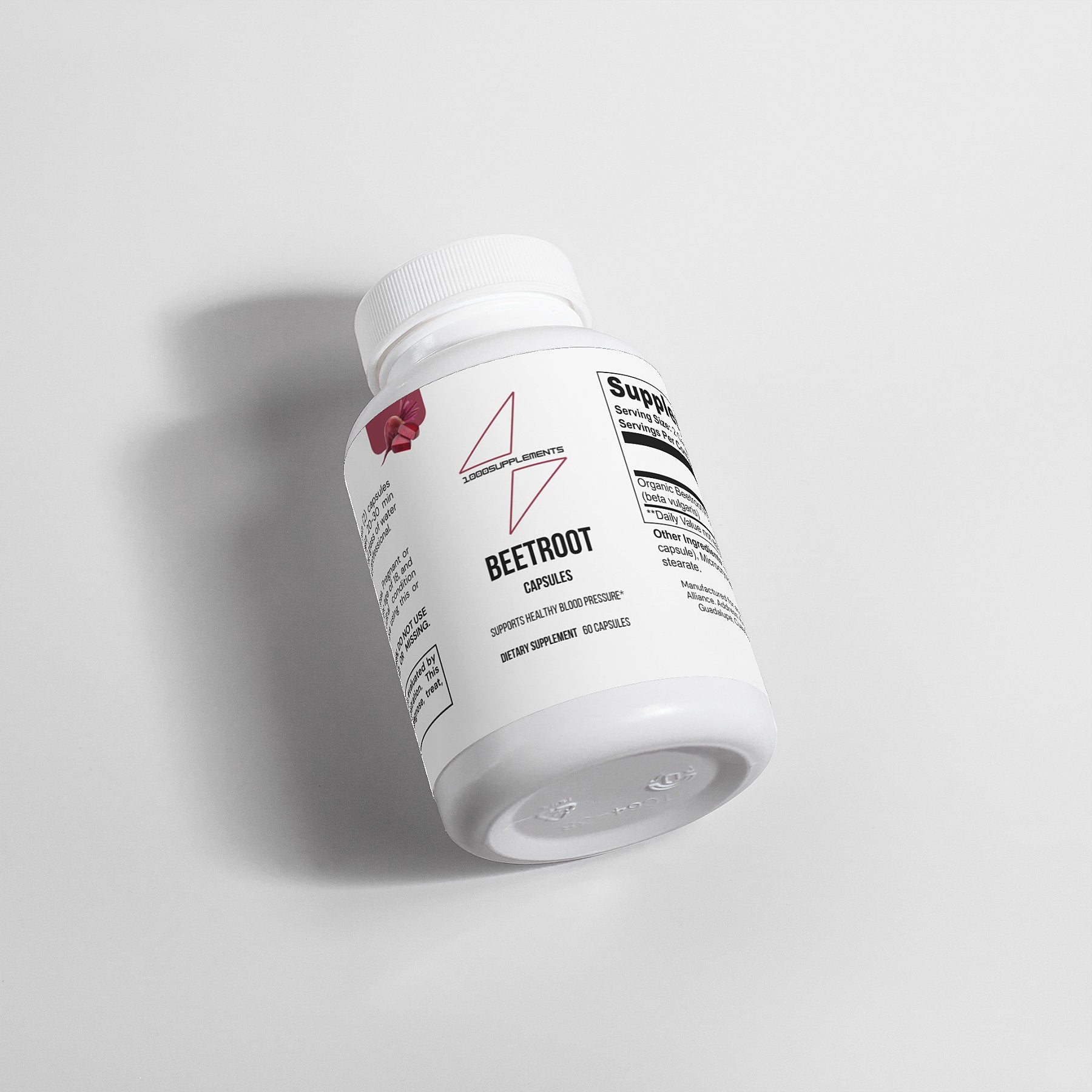 1000Supplements Beetroot (capsules) top view