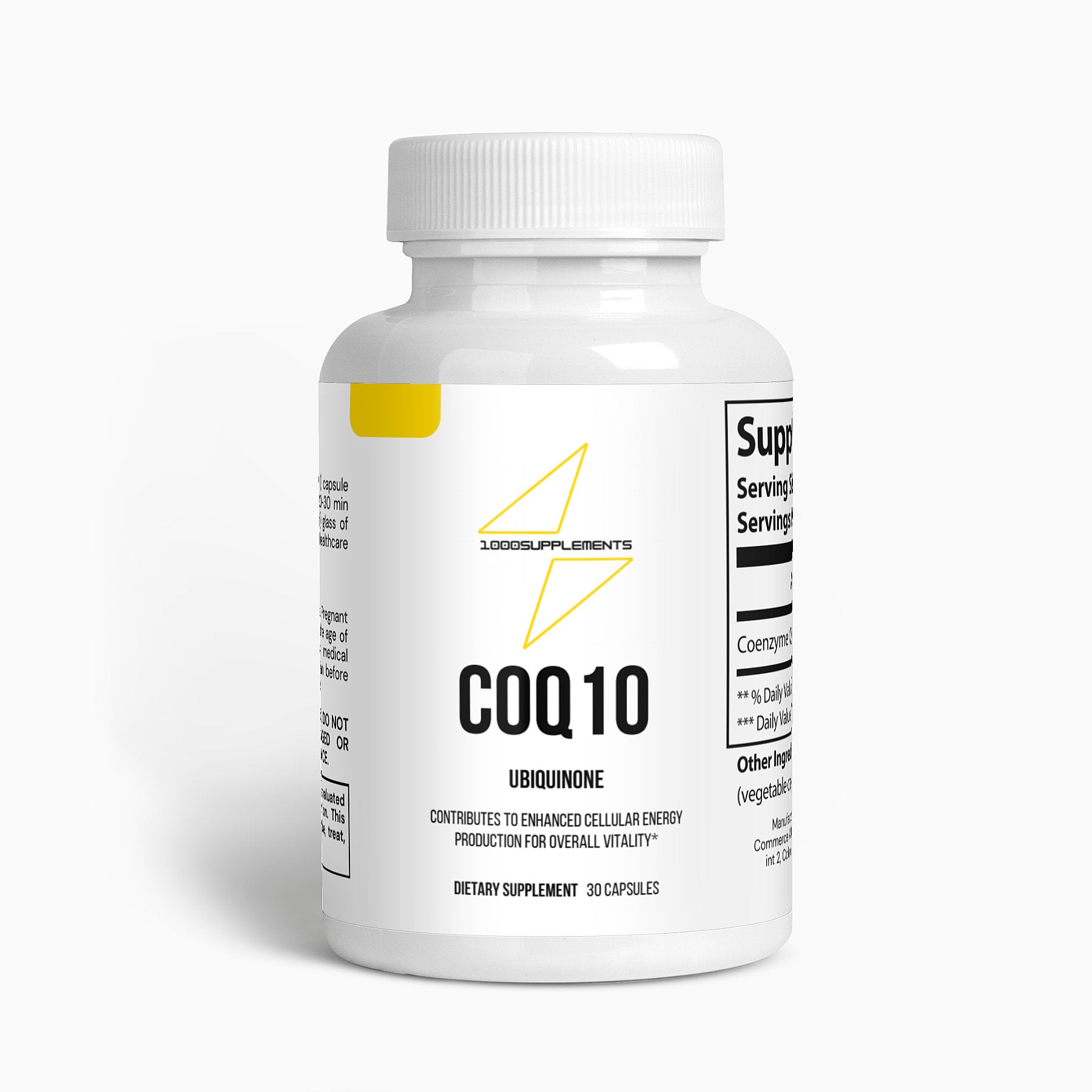 1000Supplements COQ 10 Ubiquinone front side