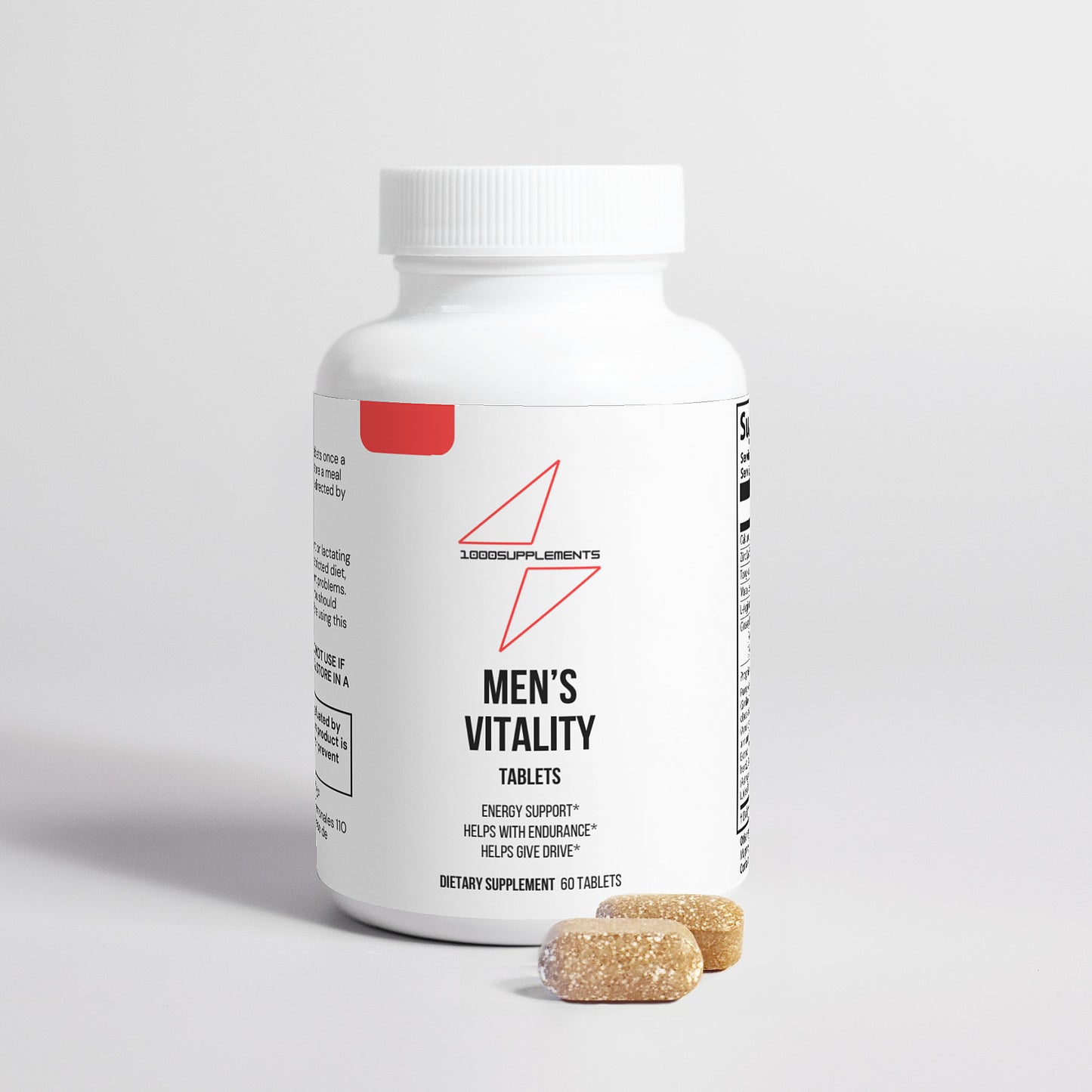 1000Supplements Mens vitality front side with tablets