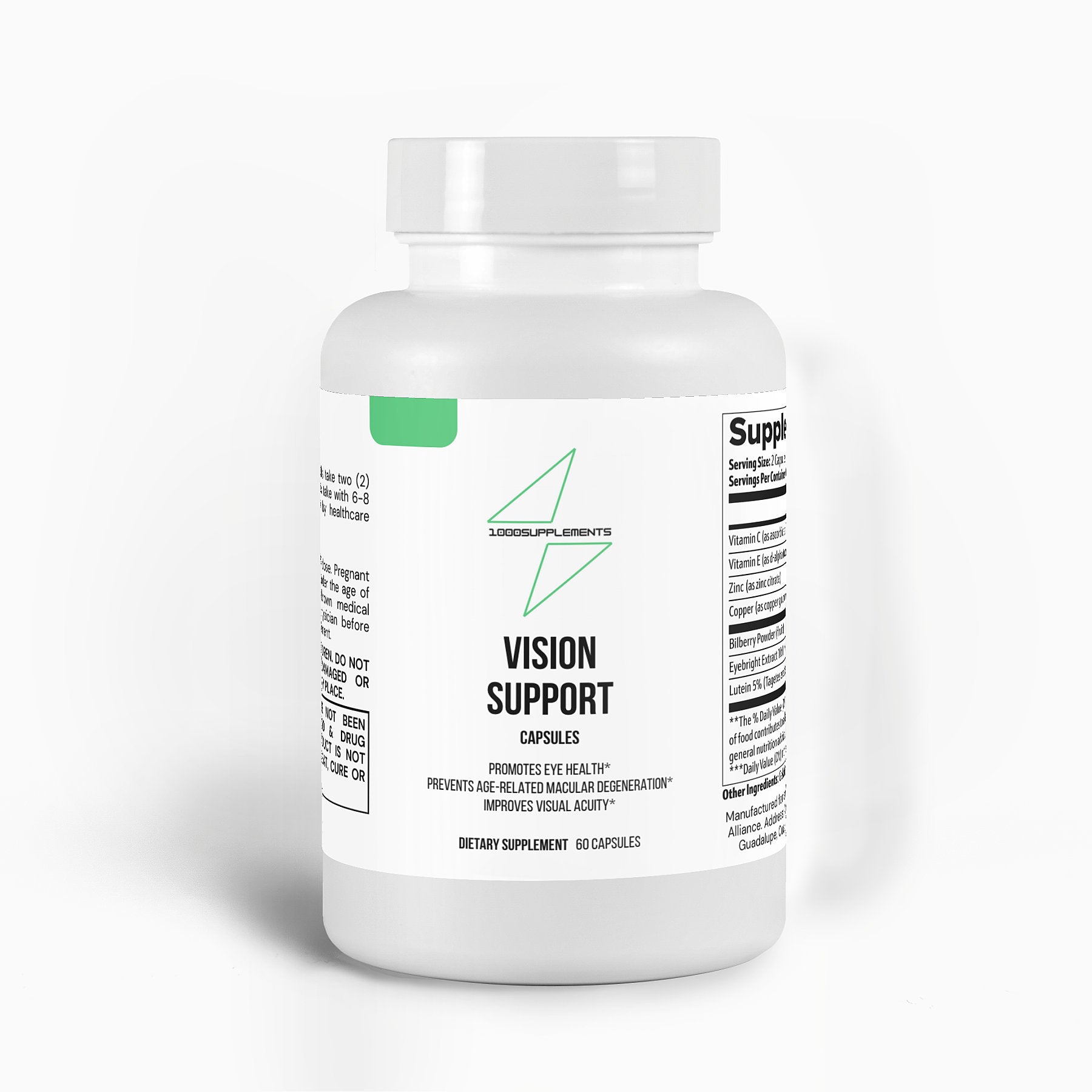 1000Supplements Vision support (capsules) front side
