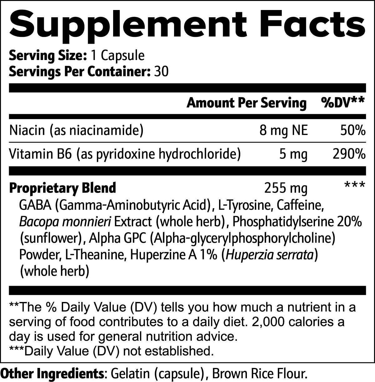 1000Supplements Cognitive Support (capsules) label