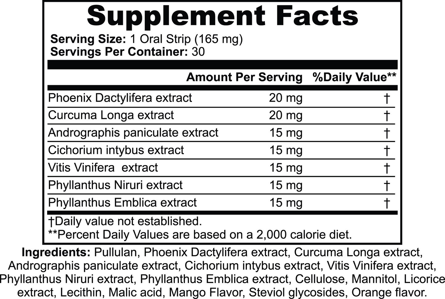 1000Supplements Hangover Strips label
