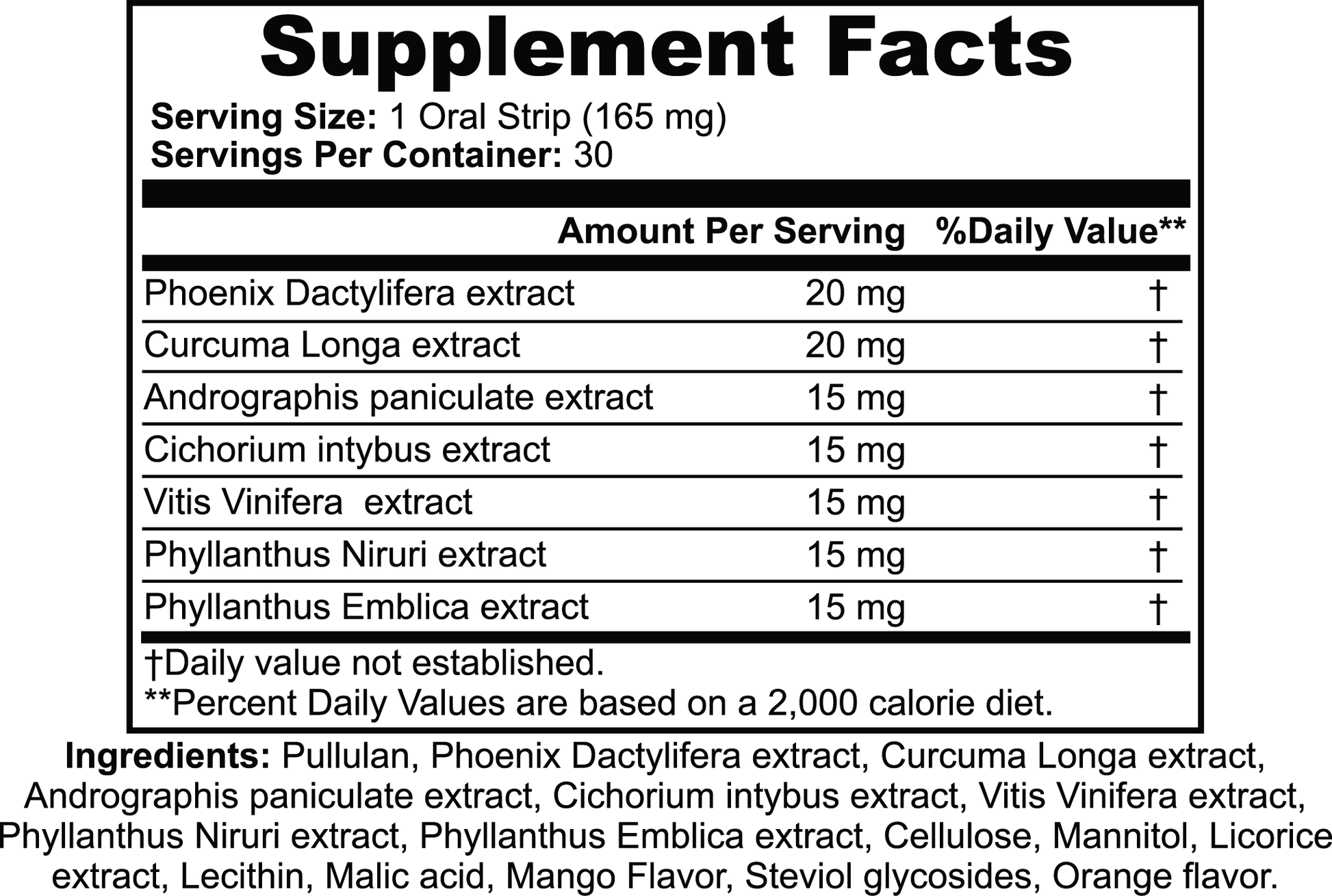 1000Supplements Hangover Strips label