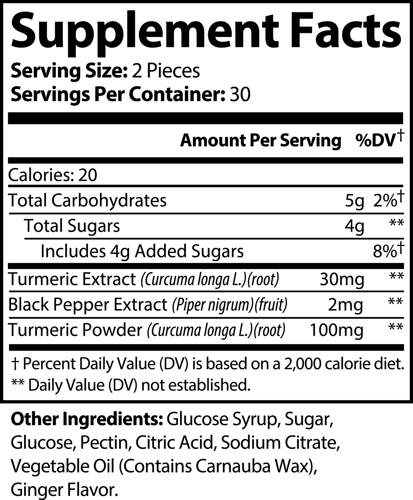 1000Supplements Turmeric Gummies label