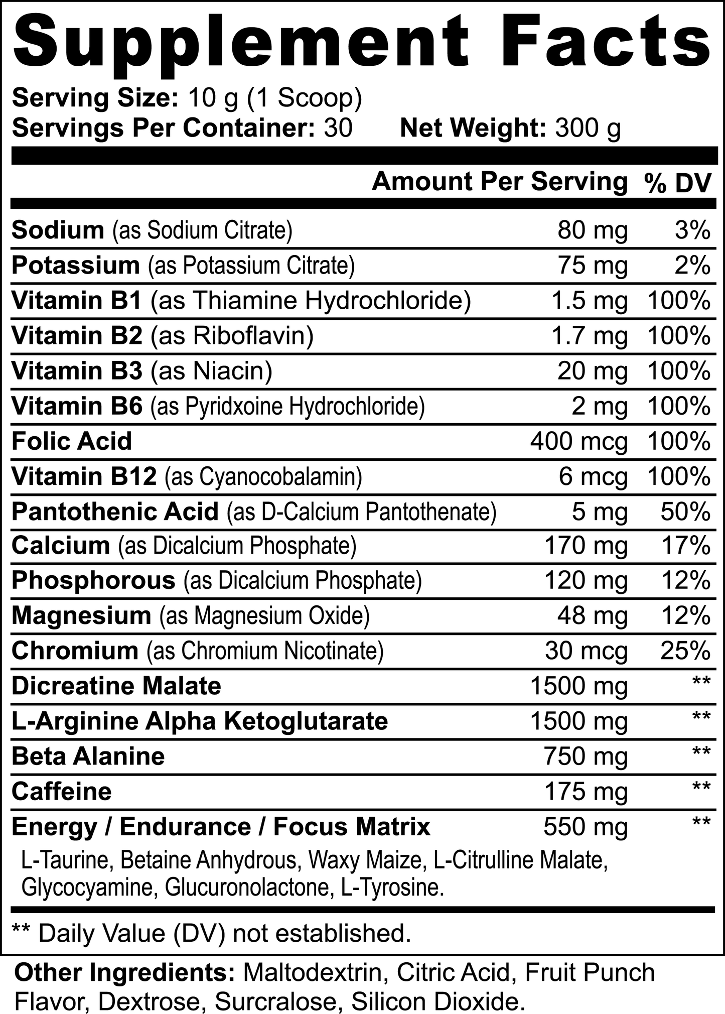1000Supplements Nitric Shock Pre-Workout label
