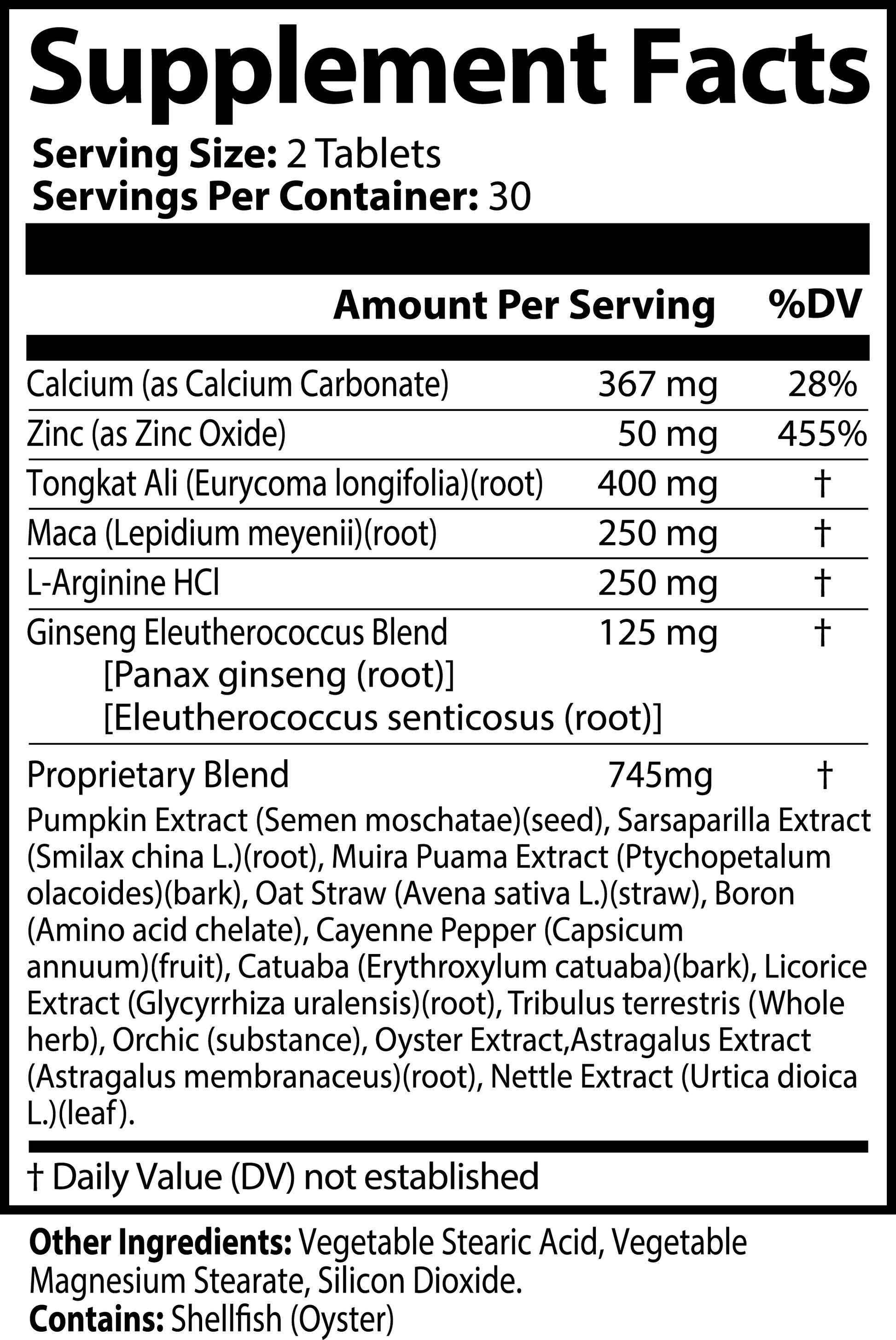 1000Supplements Mens vitality label