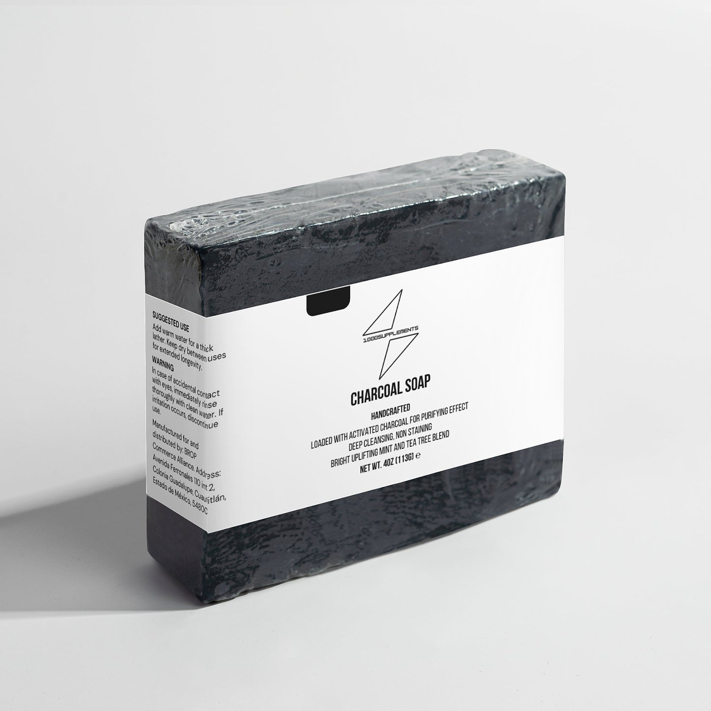 1000Supplements Charcoal Soap side view