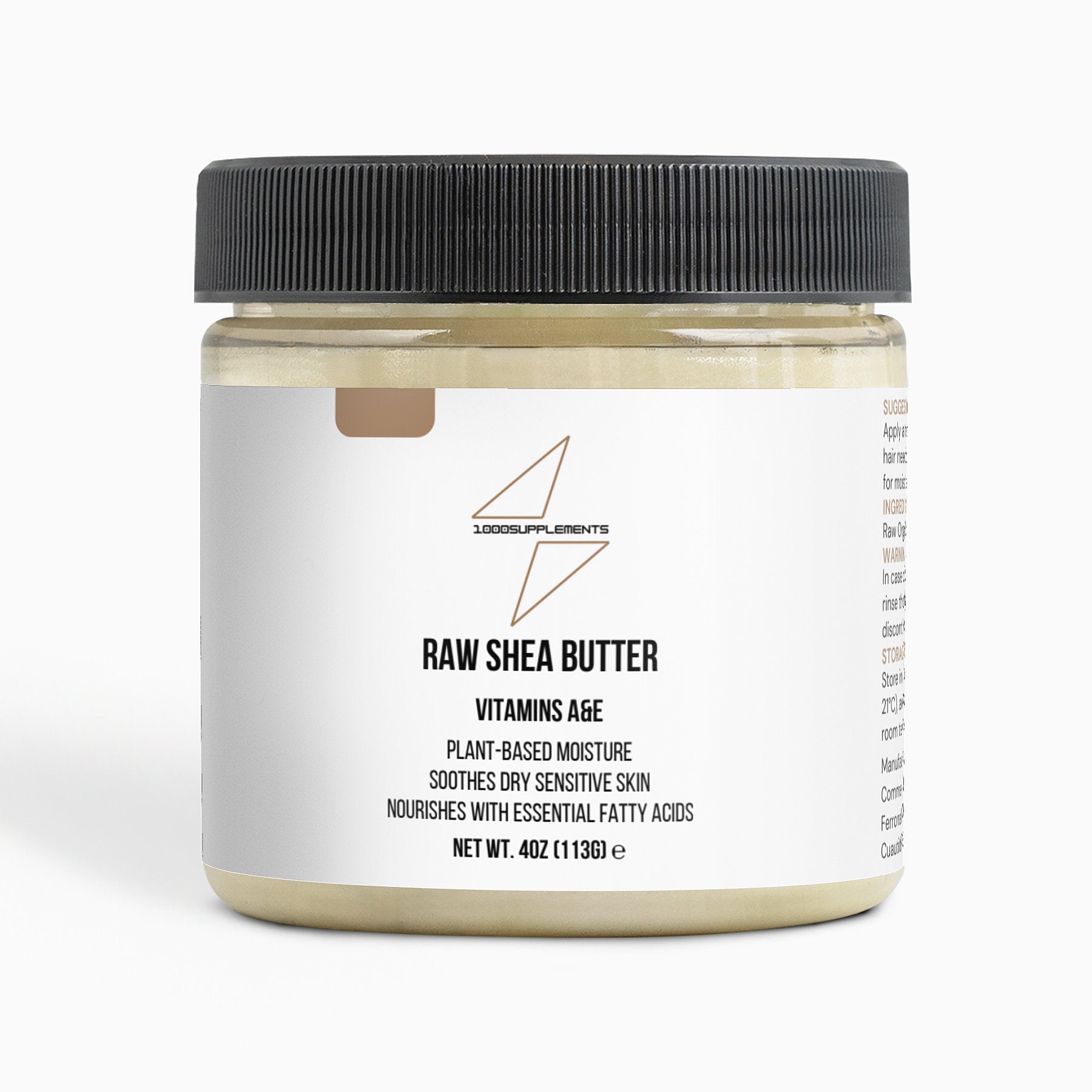 1000Supplements Raw Shea Butter front side