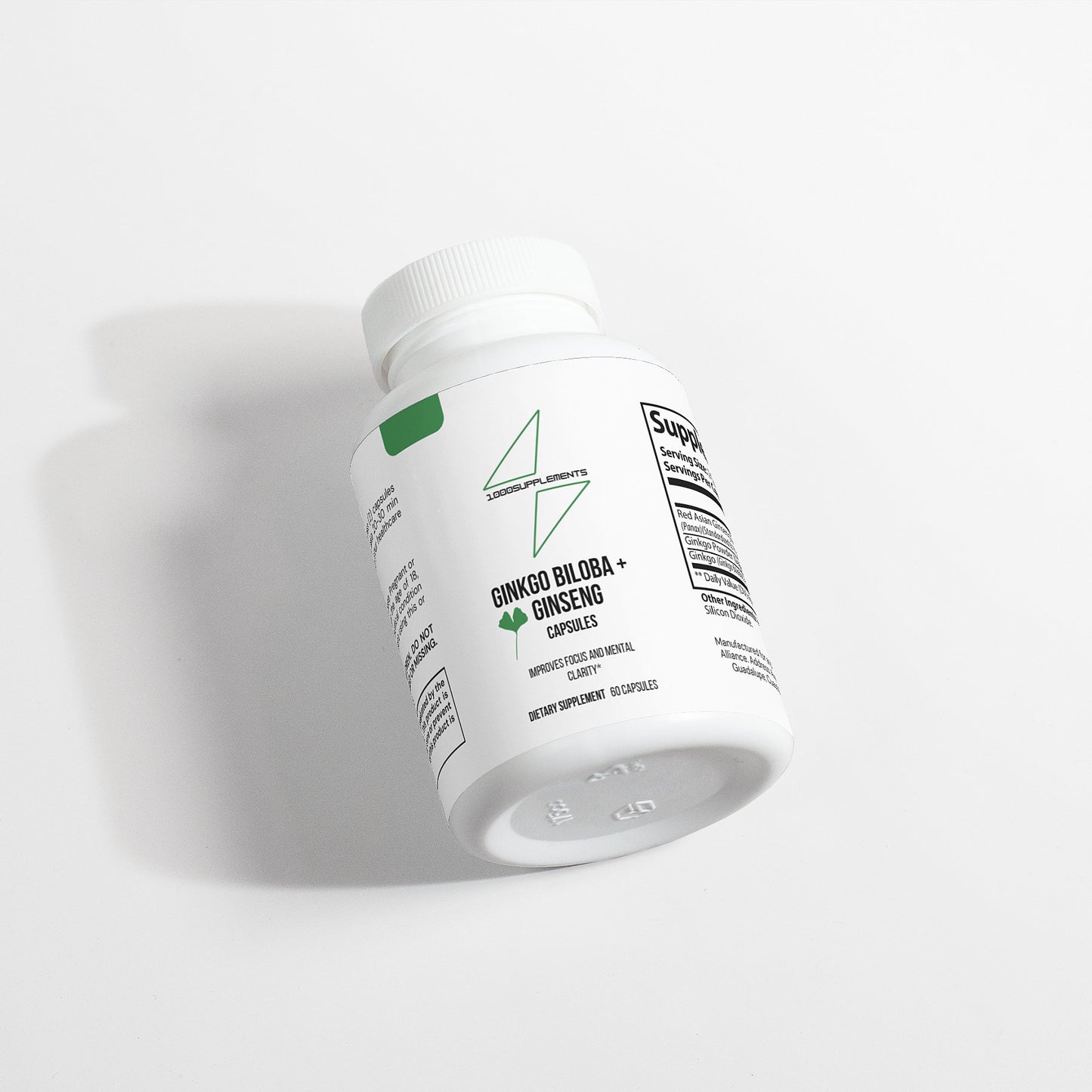 1000Supplements Gingko Biloba + Ginseng top view