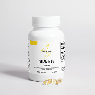 1000Supplements Vitamin D3 2,000 IU front side with vitamins