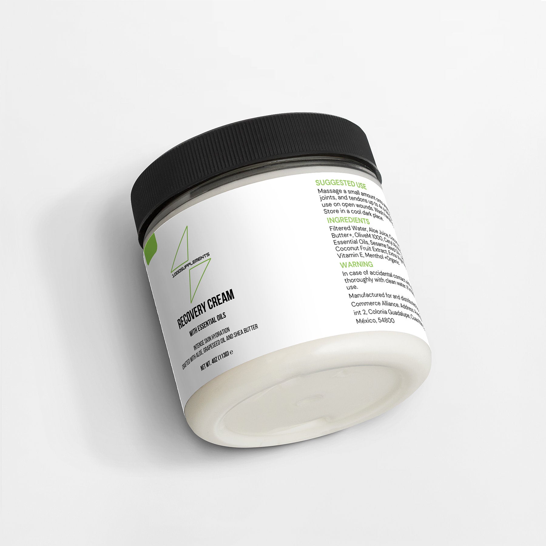 1000Supplements Recovery Cream top view