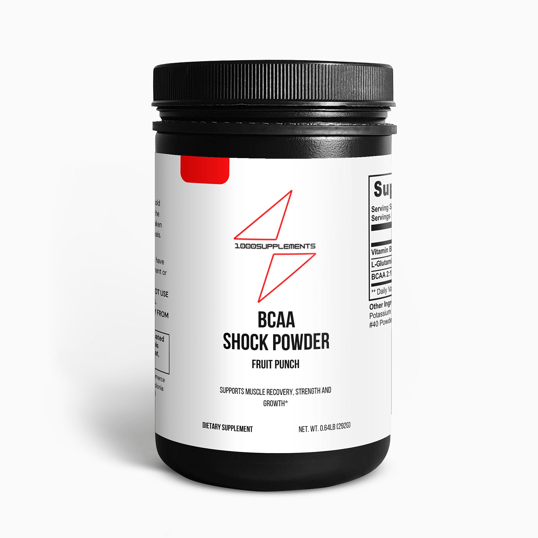 1000Supplements BCAA Shock Powder (Fruit punch) front side