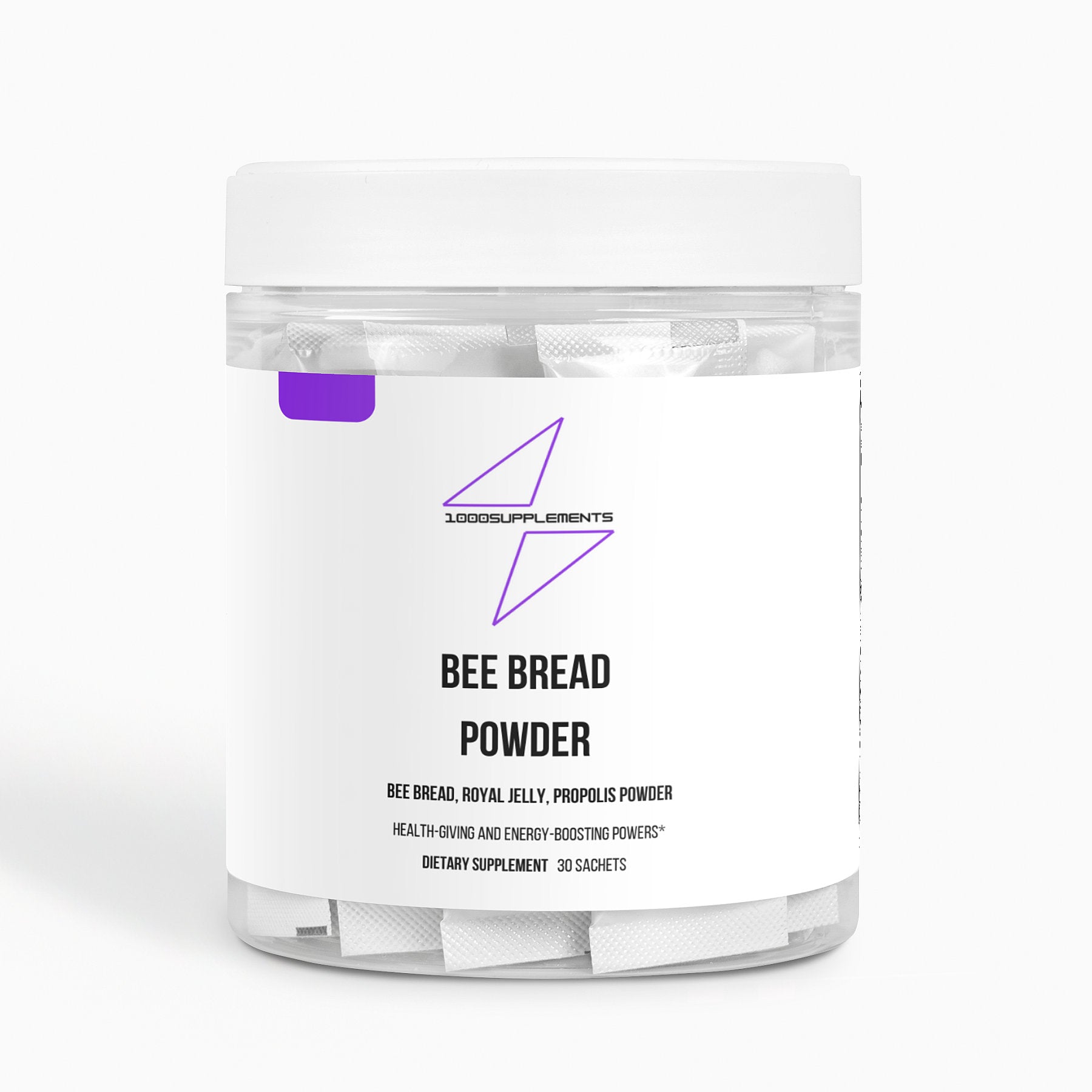 1000Supplements Bee Bread Powder front side