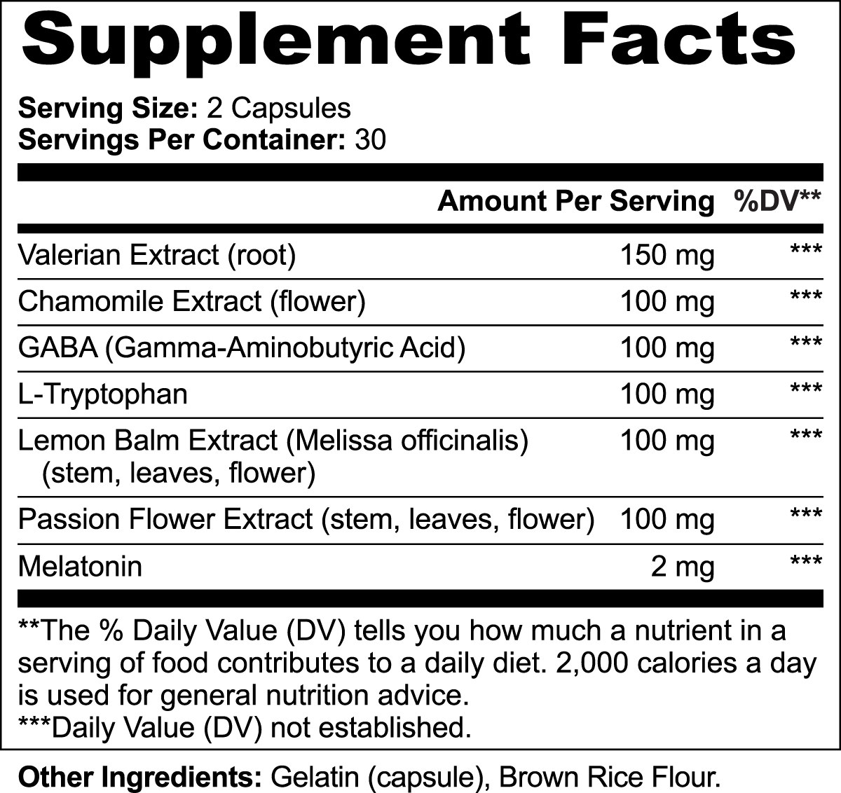 1000Supplements Sleep Formula (Capsules) label