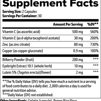 1000Supplements Vision support (capsules) label