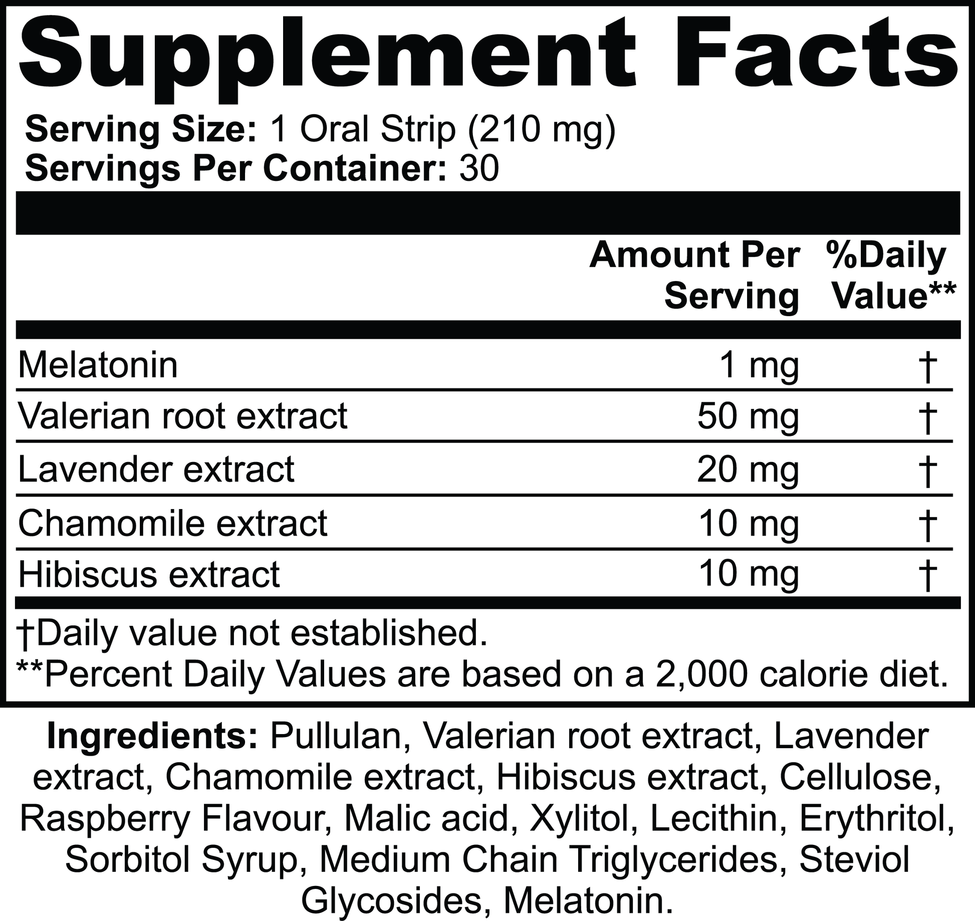 1000Supplements Sleep Strips label