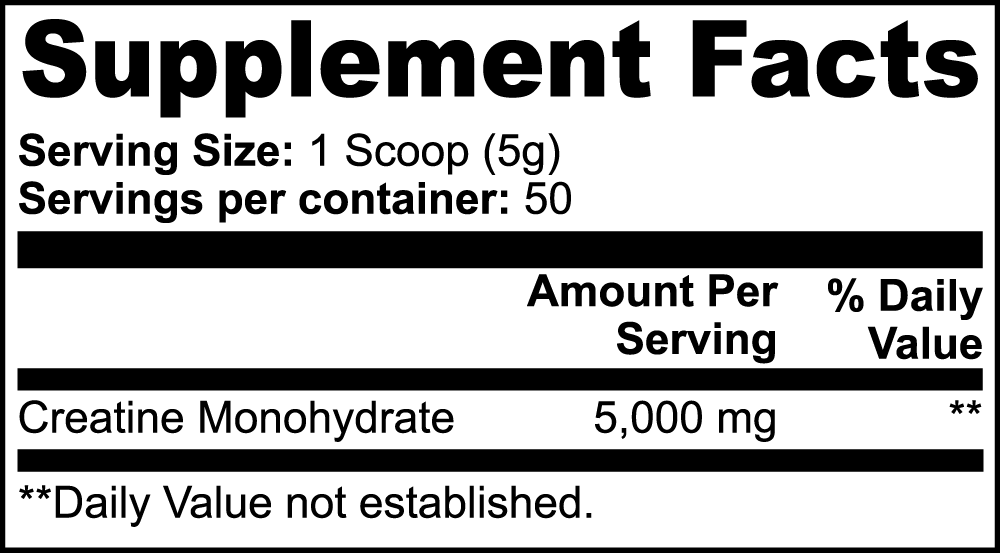 1000Supplements Creatine Monohydrate label