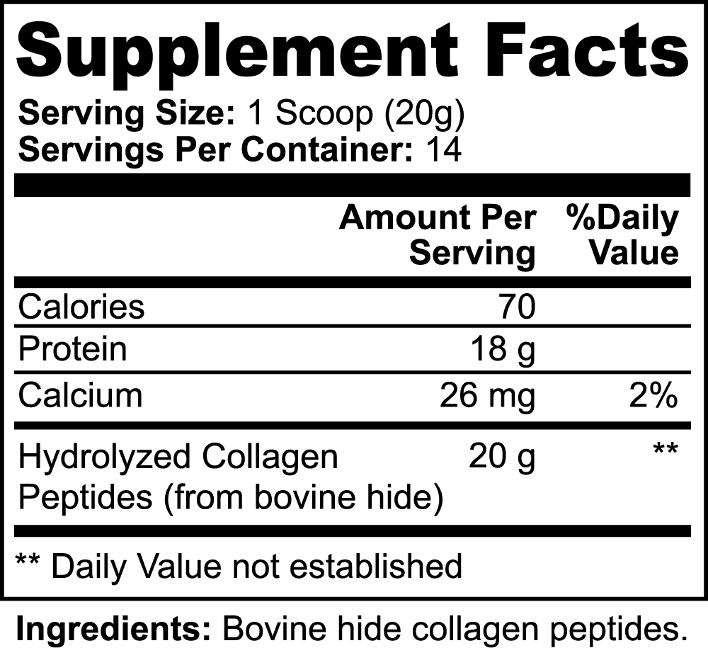 1000Supplements Hydrolyzed Collagen Peptides label