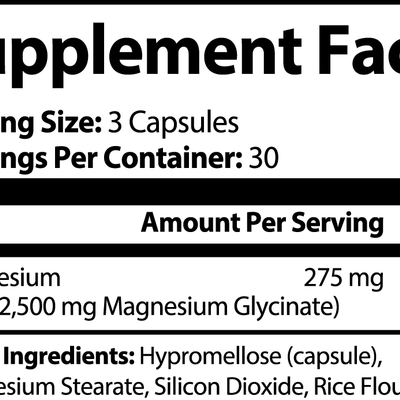 1000Supplements Magnesium Glycinate (capsules) label