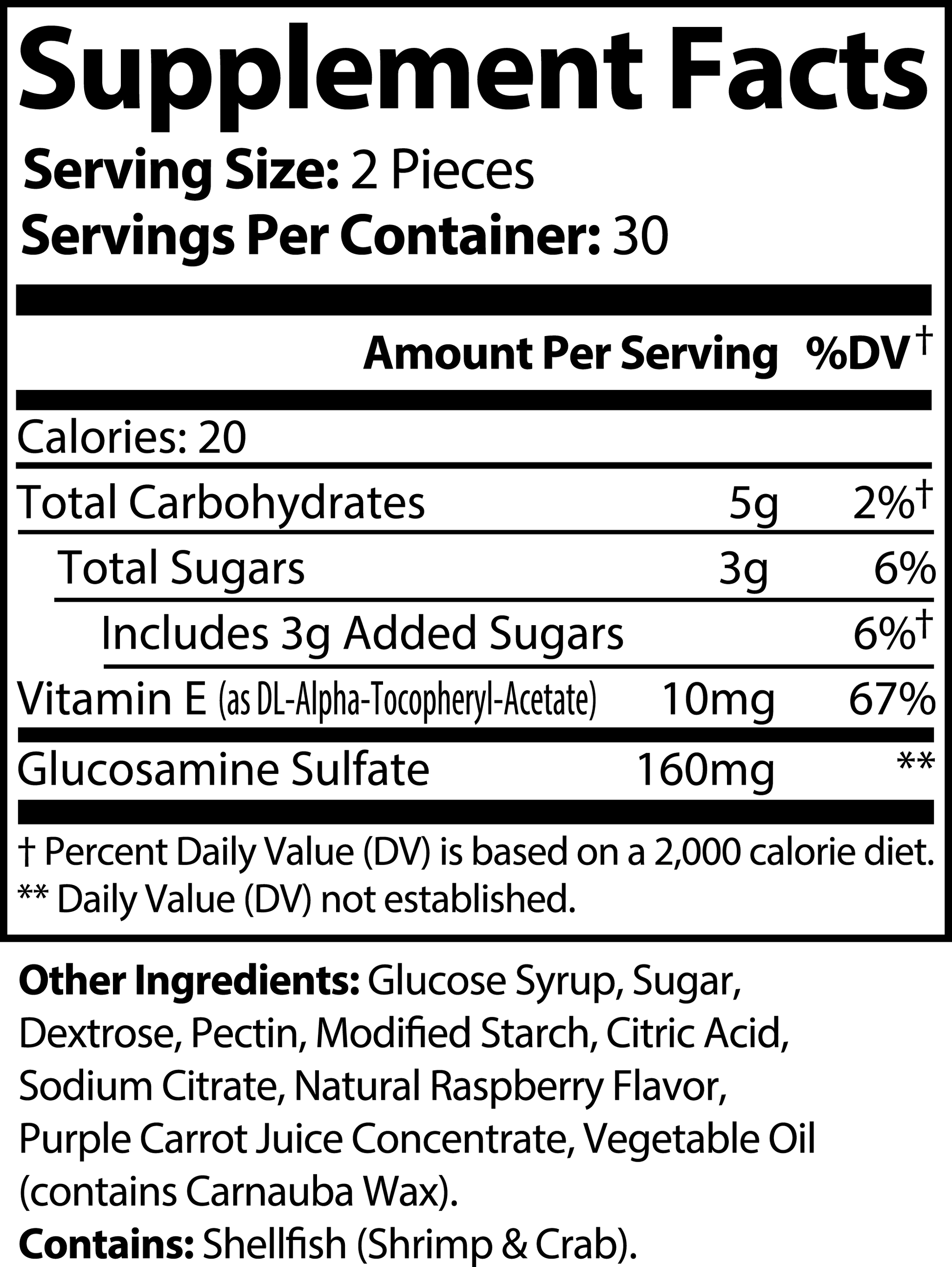 1000Supplements Joint support (gummies) label