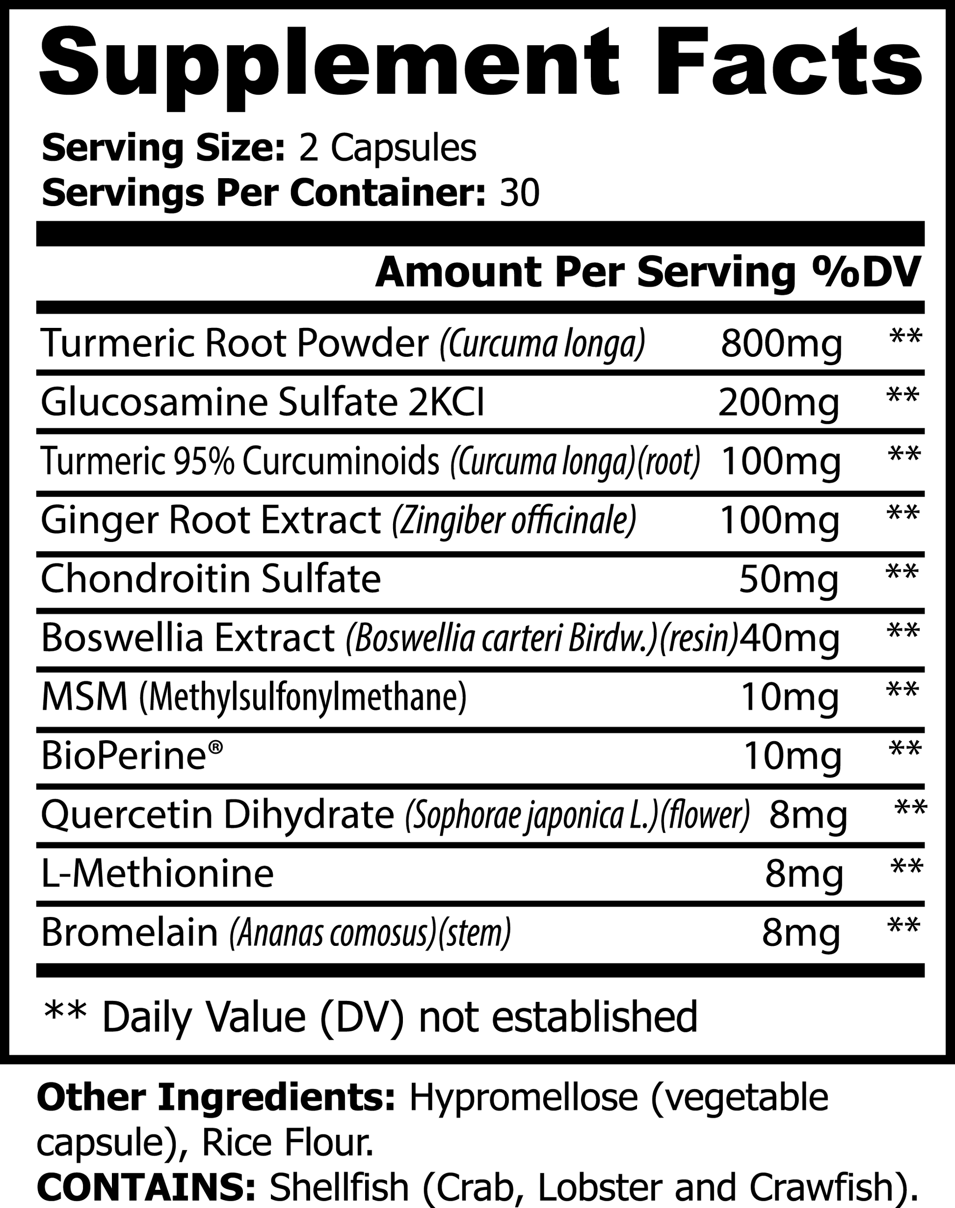 1000Supplements Platinum Turmeric label