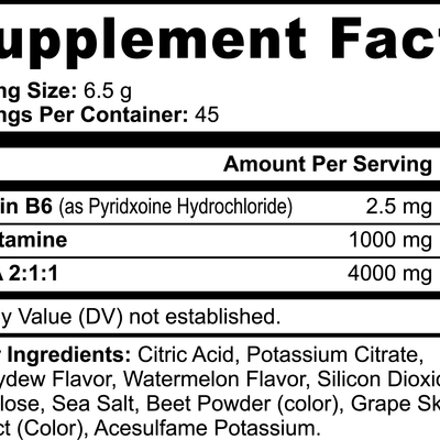 1000Supplements BCAA Honeydew Watermelon label