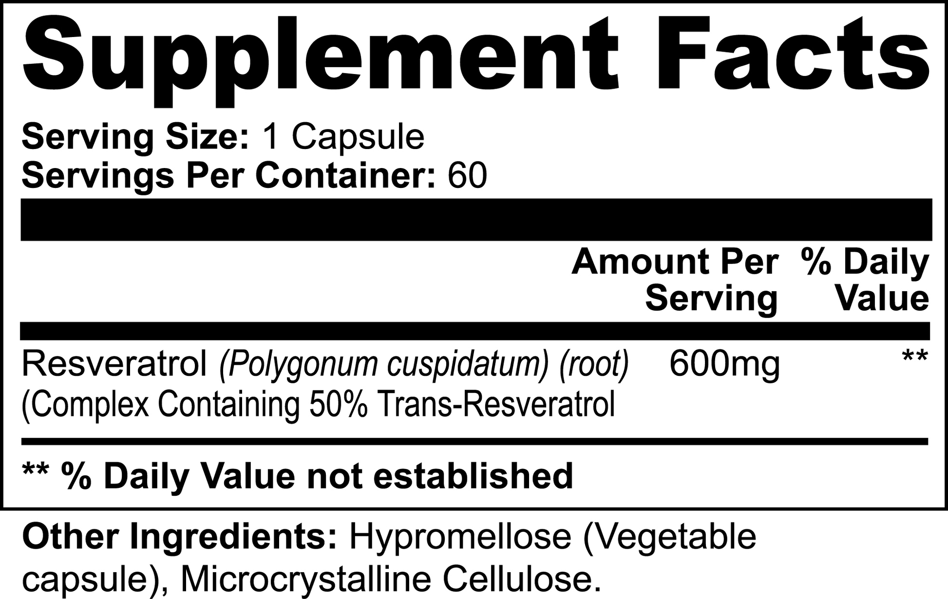 1000Supplements Resveratrol capsules label