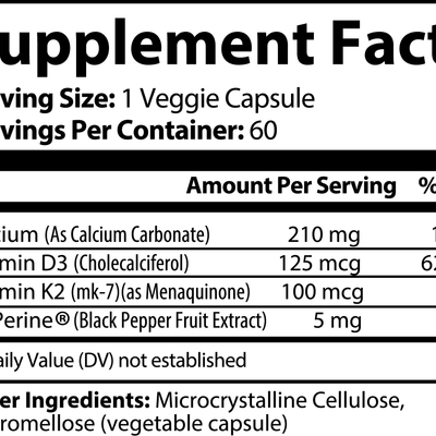 1000Supplements Bone and Heart Support label