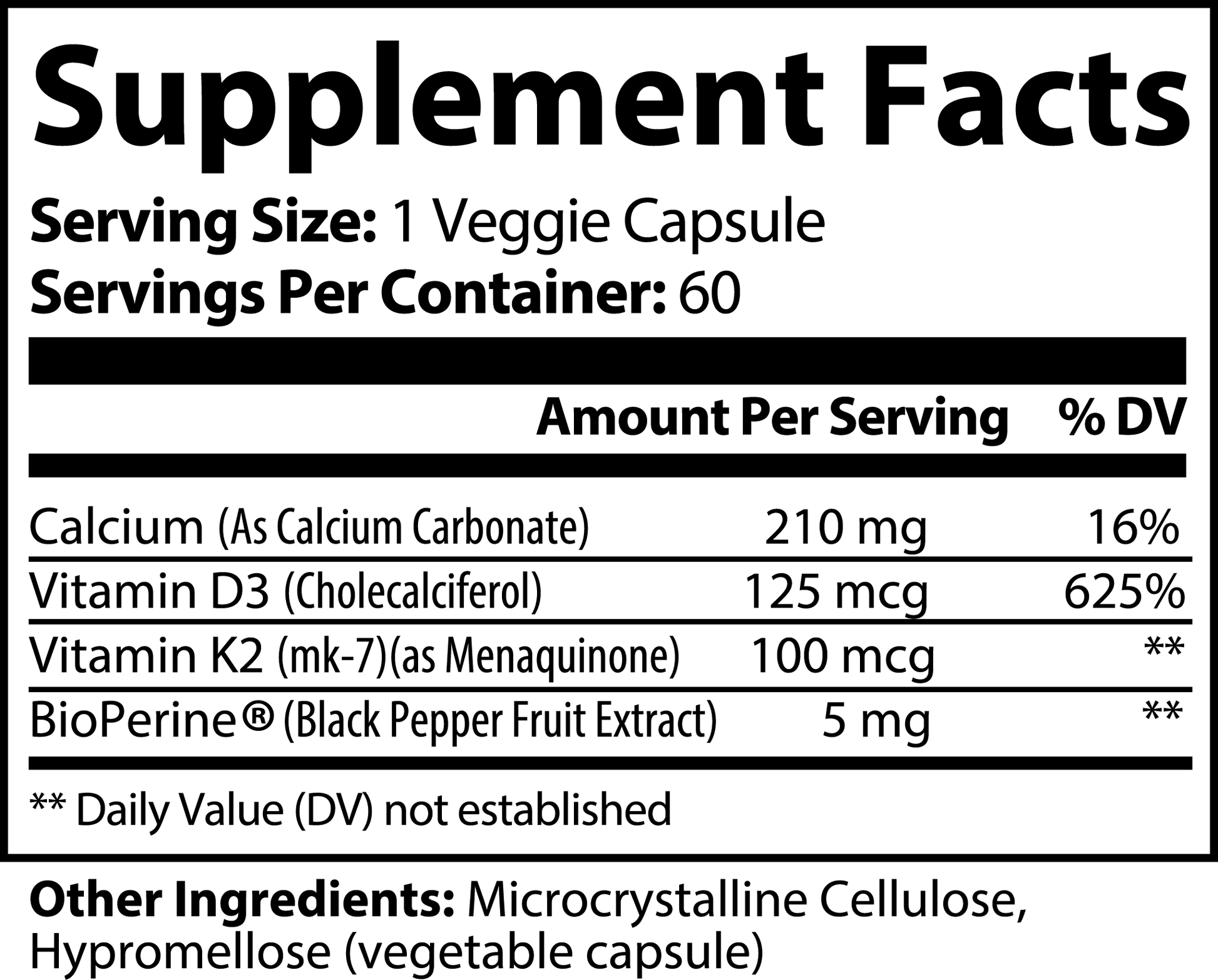 1000Supplements Bone and Heart Support label