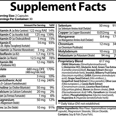 1000Supplements Nootropic Brain & Focus Formula label