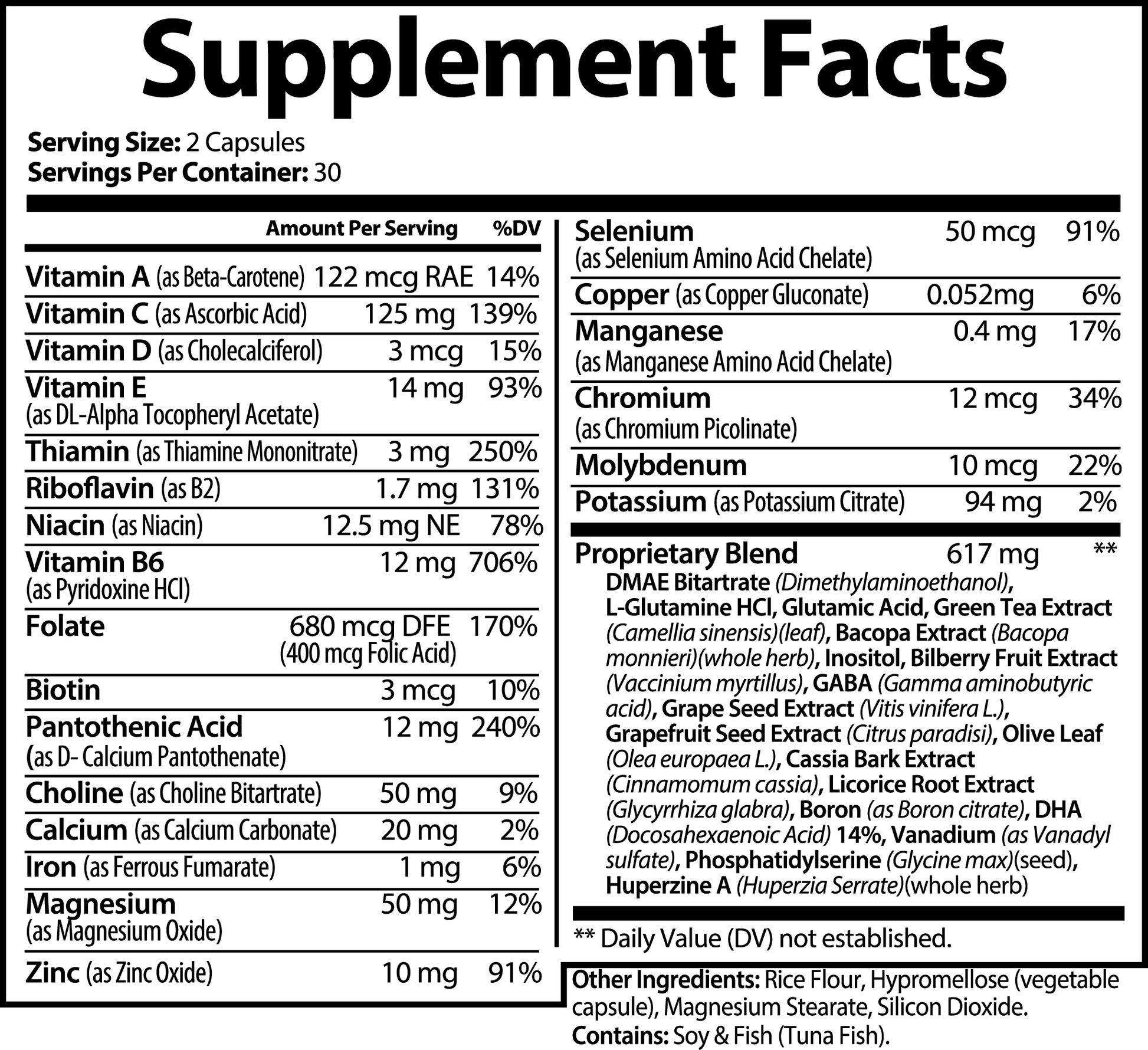 1000Supplements Nootropic Brain & Focus Formula label